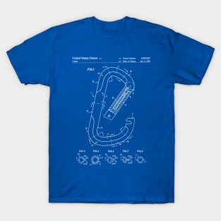 Rock Climbing Patent - Climber Art - Blueprint T-Shirt